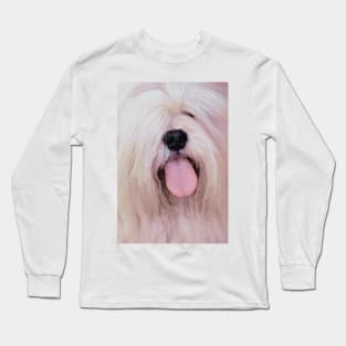 Fluffy Dog Tongue Out Long Sleeve T-Shirt